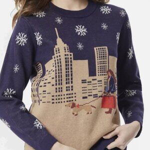 COPY - JONES NEW YORK City Girl Shopping Winter Christmas Sweater XL Long Sleeve